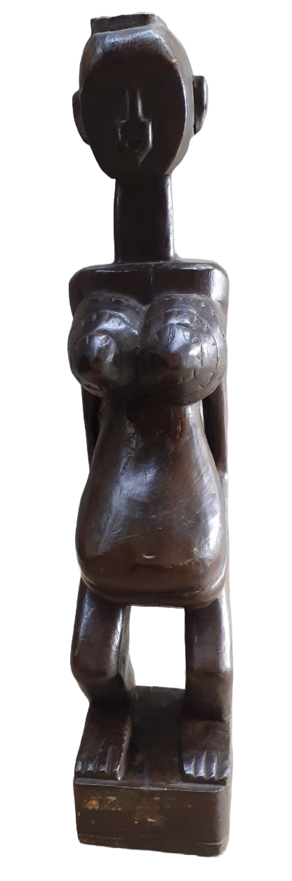 Tượng gỗ Bà mẹ mang bầu/Wooden statue of a pregnant mother (HVK590)